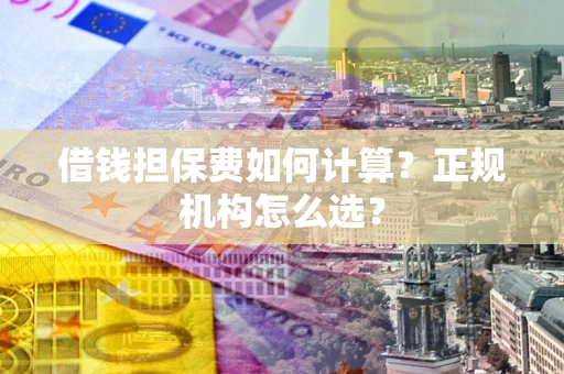 武汉借钱担保费如何计算？正规机构怎么选？