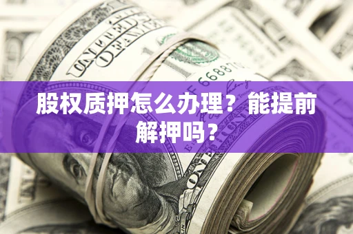 武汉股权质押怎么办理？能提前解押吗？