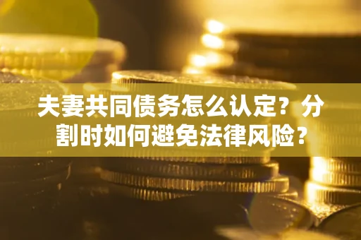 武汉夫妻共同债务怎么认定？分割时如何避免法律风险？
